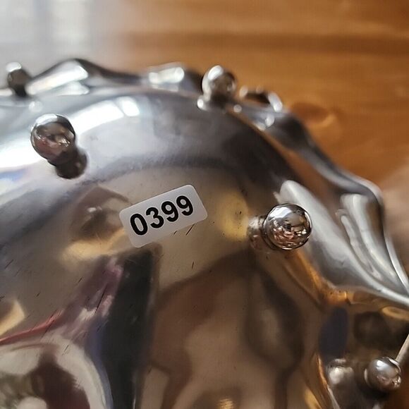 Vintage Metal Candy Dish Scalloped Edge & Holder with Twisted Handle - Picture 16 of 16